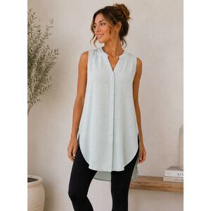 Tamara H Seafoam Sleeveless Tunic Blouse